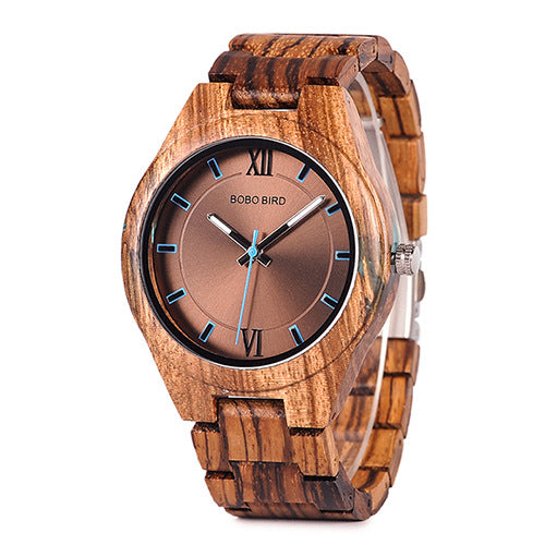 Men's Artisanal Bamboo Wood & Leather Timepiece