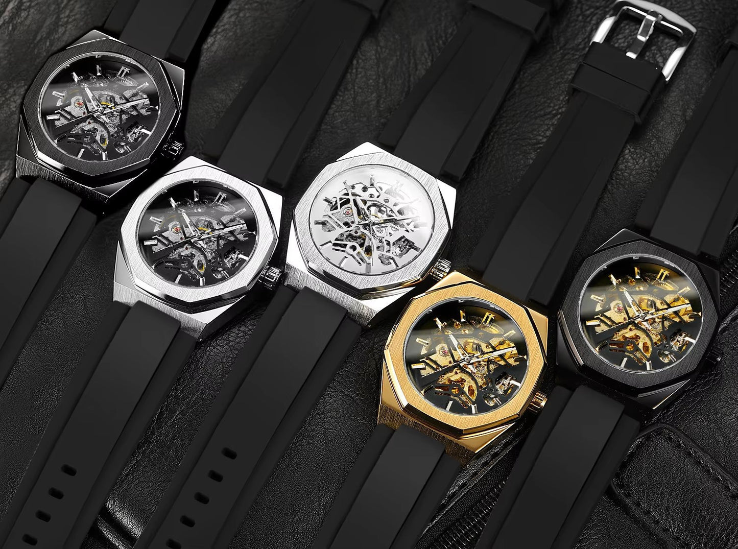 Men's Casual Hollow Skeleton Automatic Timepiece