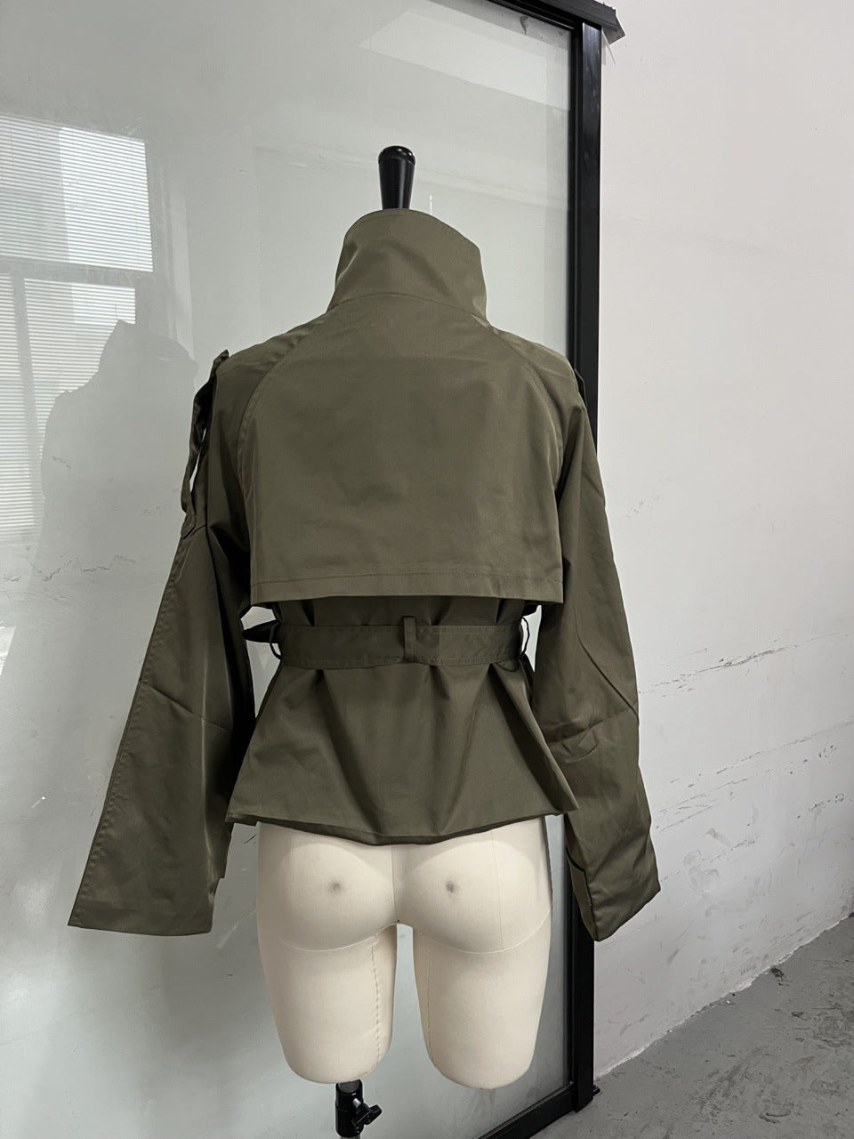 Estate Structured Double-Breasted Short Trench