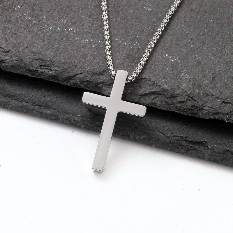 Titanium Steel Monument Cross Pendant