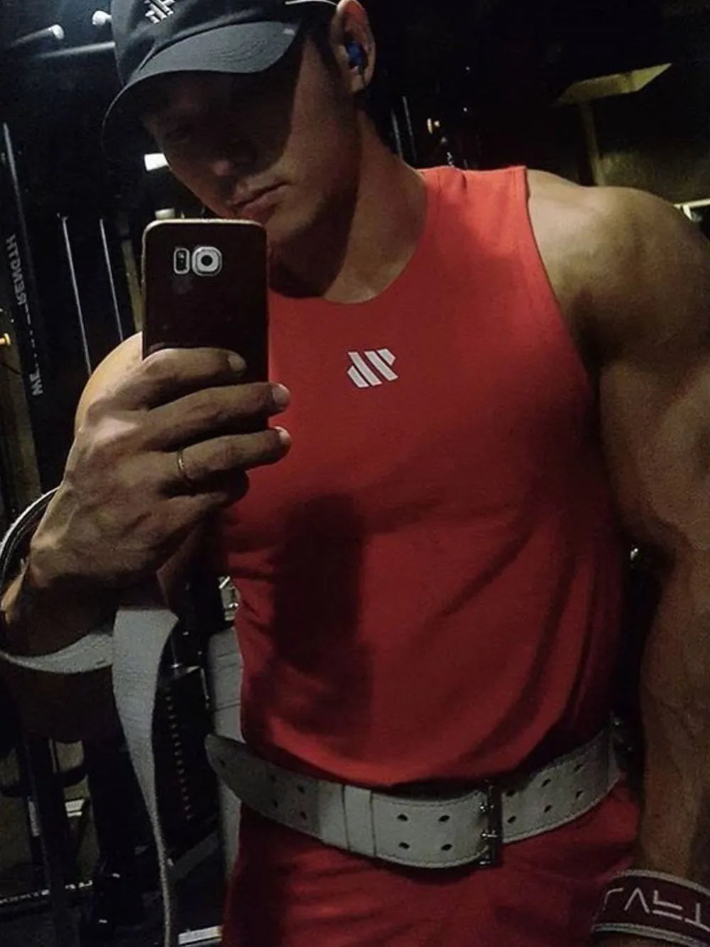 Close-up of fabric texture on breathable cotton blend tank top