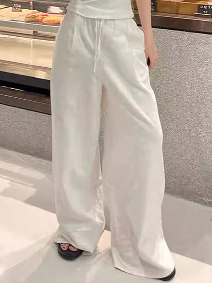 Aegean High-Waist Summer Linen Walking Pants