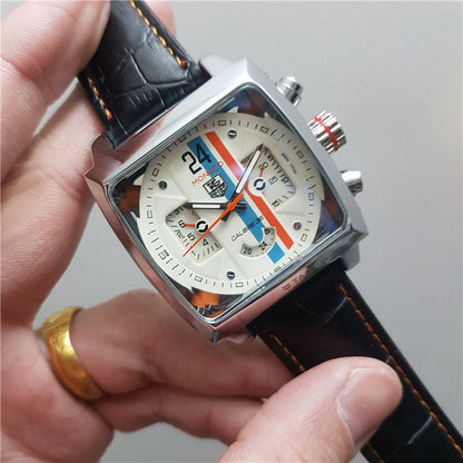 Men's Architectural Rectangular Mechanical Timepiece
