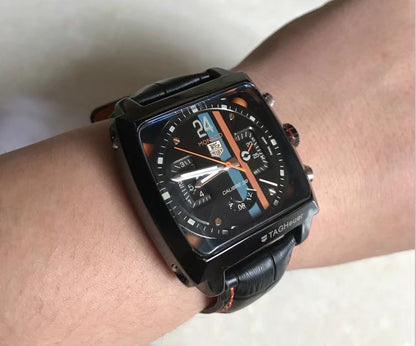 Men's Architectural Rectangular Mechanical Timepiece