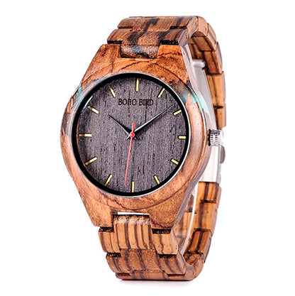 Men's Artisanal Bamboo Wood & Leather Timepiece