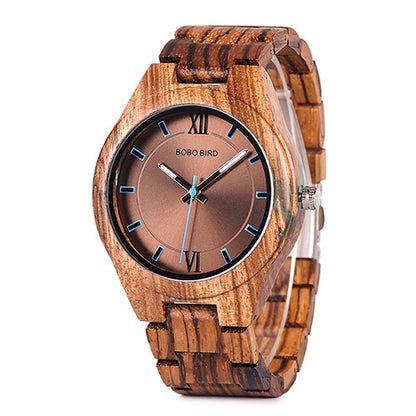 Men's Artisanal Bamboo Wood & Leather Timepiece