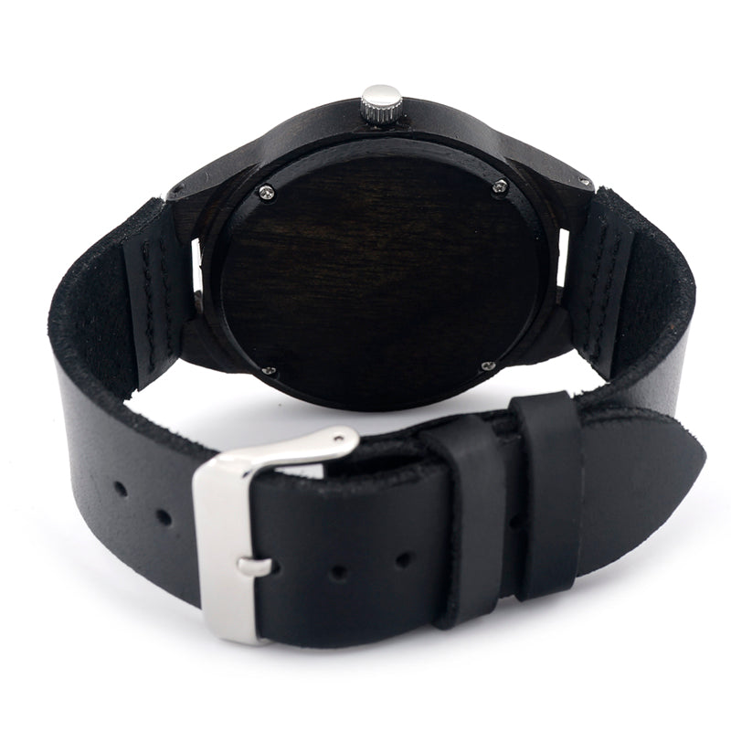 Men's Architectural Natural Wood Quartz Timepiece