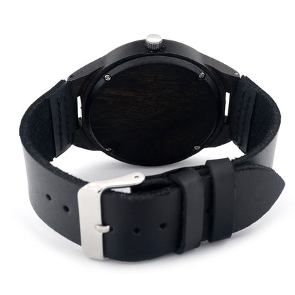 Men's Architectural Natural Wood Quartz Timepiece