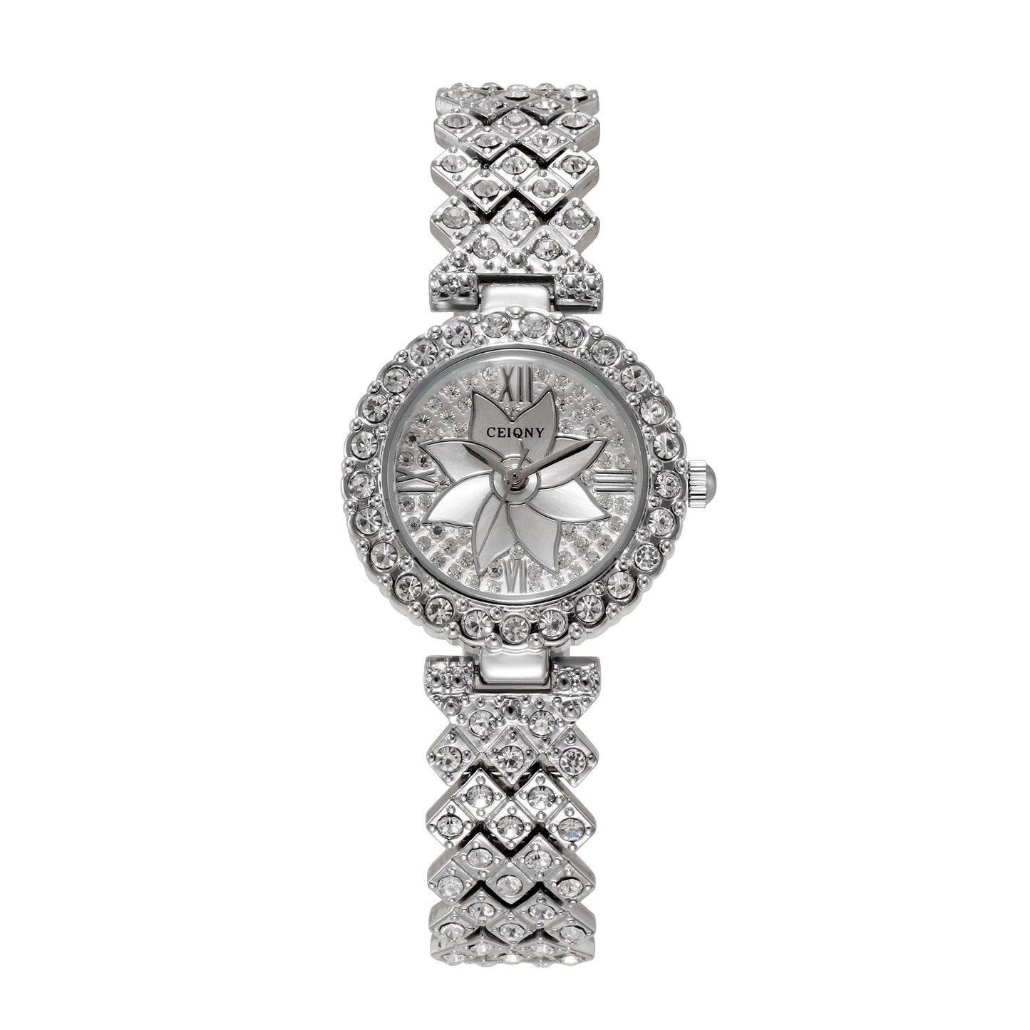 Women's Glistening Pavé Roman Petite Timepiece