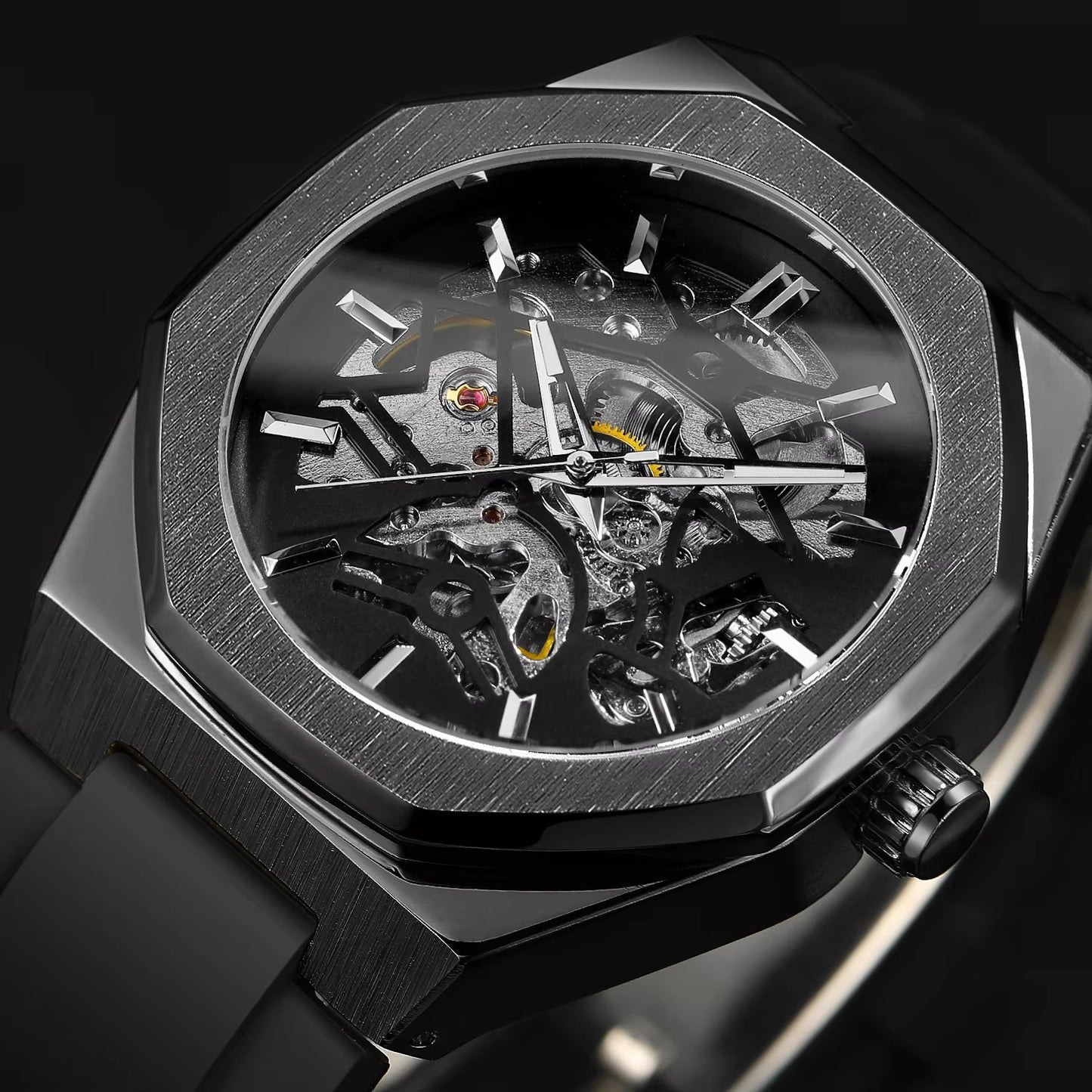 Men's Casual Hollow Skeleton Automatic Timepiece