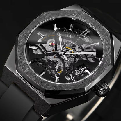 Men's Casual Hollow Skeleton Automatic Timepiece