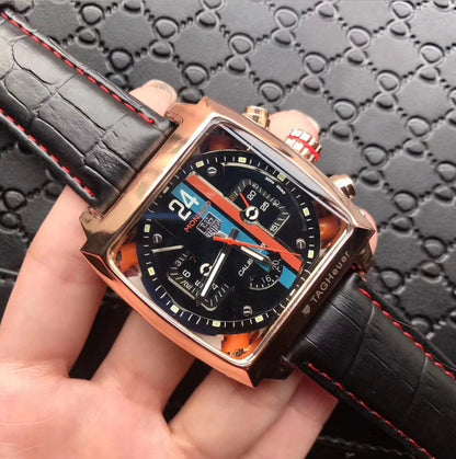 Men's Architectural Rectangular Mechanical Timepiece