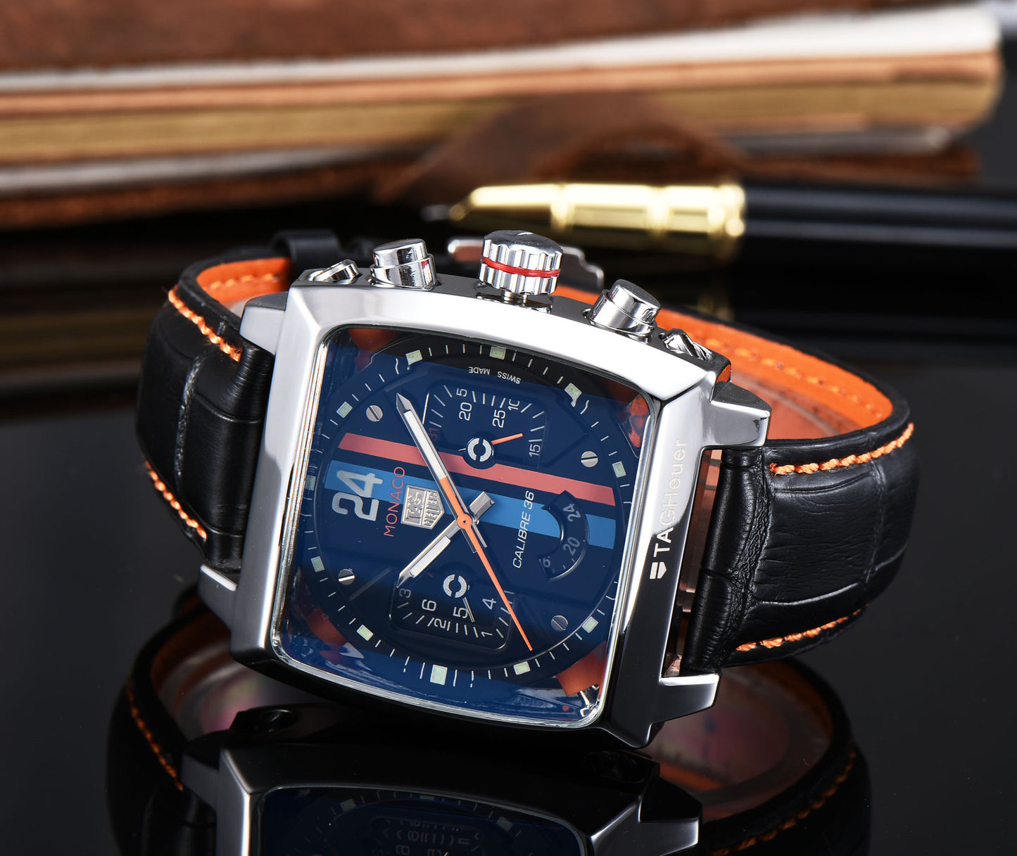 Men's Architectural Rectangular Mechanical Timepiece