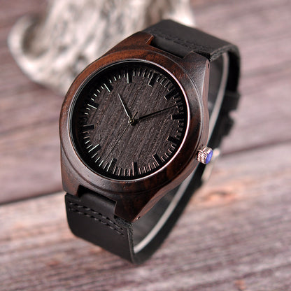 Men's Architectural Natural Wood Quartz Timepiece