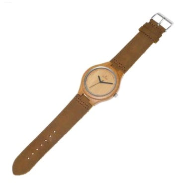 Unisex Natural Wood Celestial Bamboo & Leather Watch