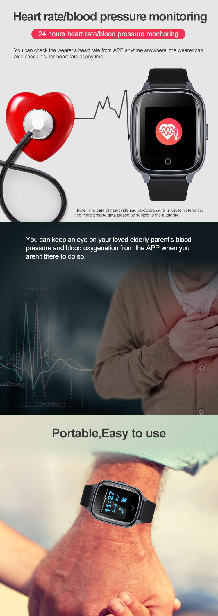 Anti-Lost Elderly Sentinel 4G GPS Positioning Smart Watch
