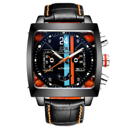 Men's Architectural Rectangular Mechanical Timepiece