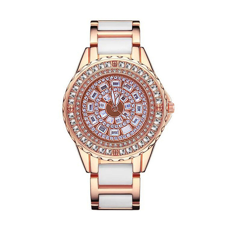 Women's Full Diamond Architectural Quartz Watch