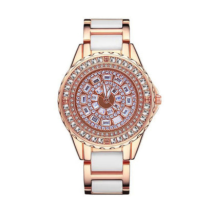 Women's Full Diamond Architectural Quartz Watch