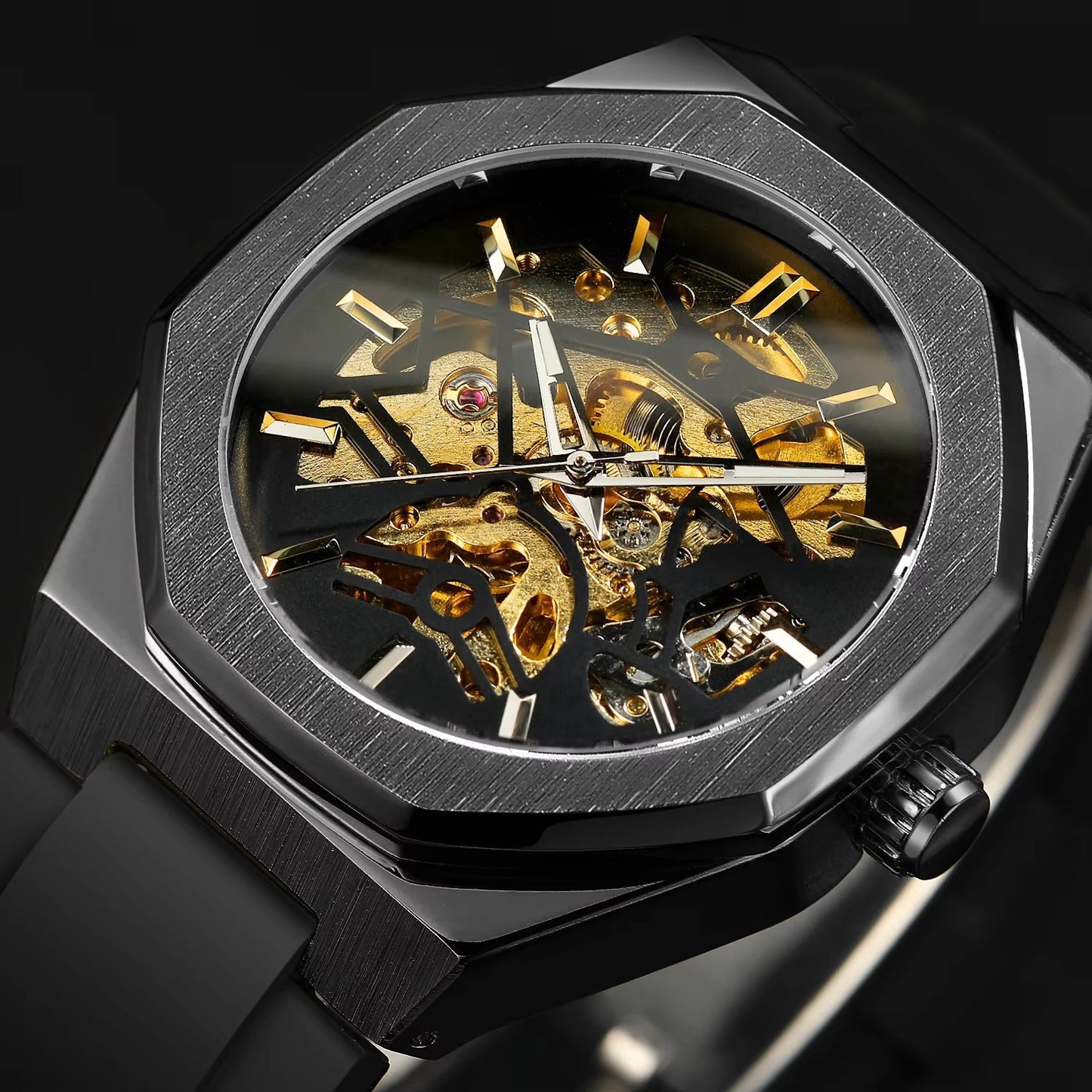 Men's Casual Hollow Skeleton Automatic Timepiece