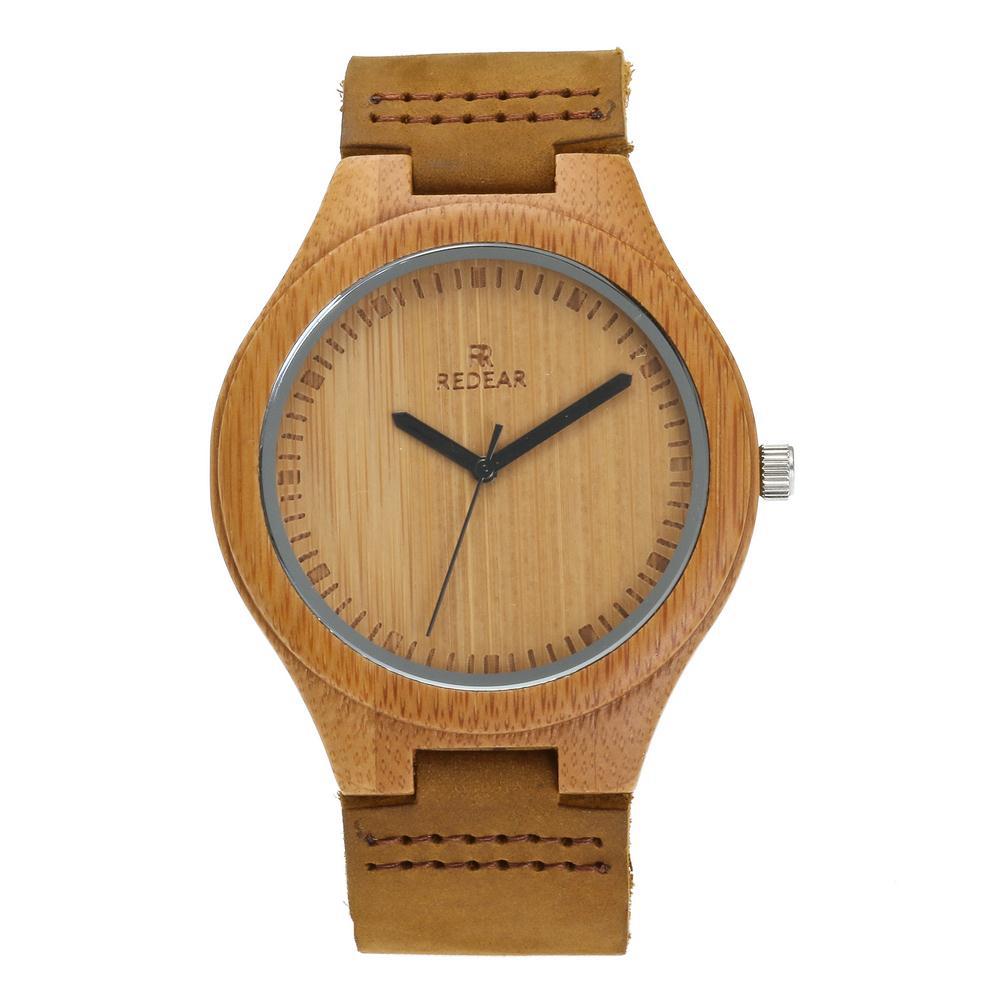 Unisex Natural Wood Celestial Bamboo & Leather Watch