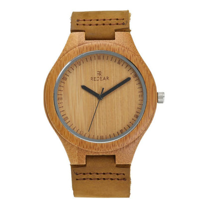 Unisex Natural Wood Celestial Bamboo & Leather Watch