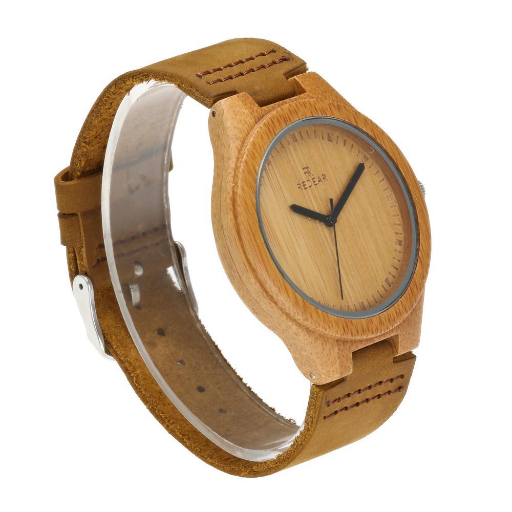 Unisex Natural Wood Celestial Bamboo & Leather Watch