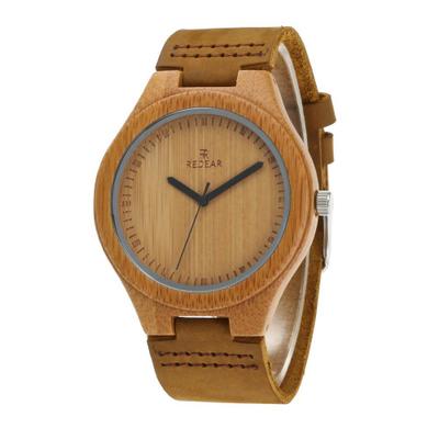 Unisex Natural Wood Celestial Bamboo & Leather Watch