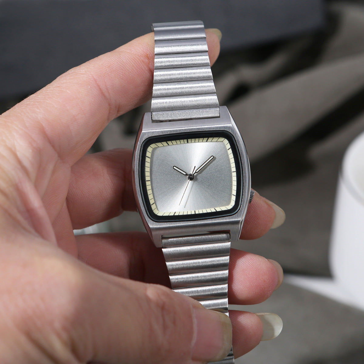 Unisex Minimalist Square Timepiece
