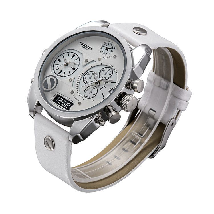 Men's Dual Horizon PU Leather Timepiece