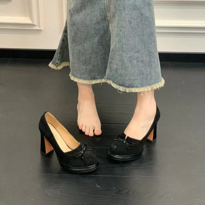 Parisian Muse Suede Bow-Tie Stiletto