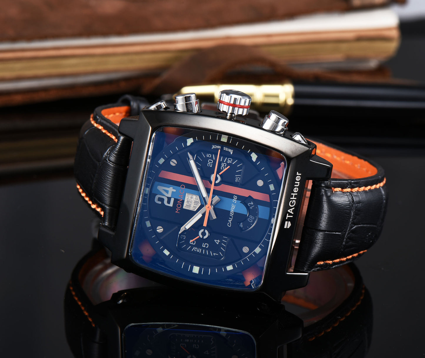 Men's Architectural Rectangular Mechanical Timepiece