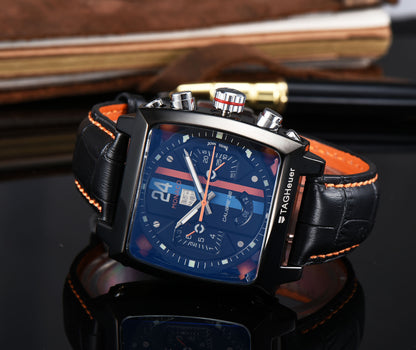 Men's Architectural Rectangular Mechanical Timepiece