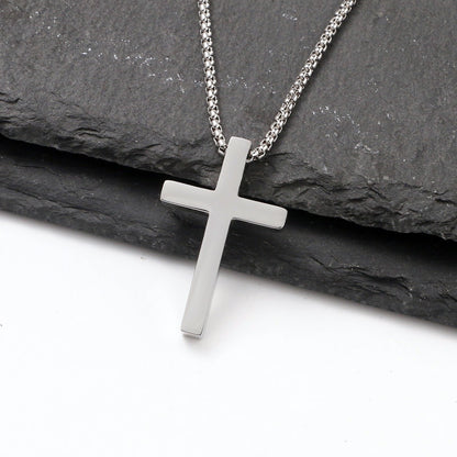 Titanium Steel Monument Cross Pendant