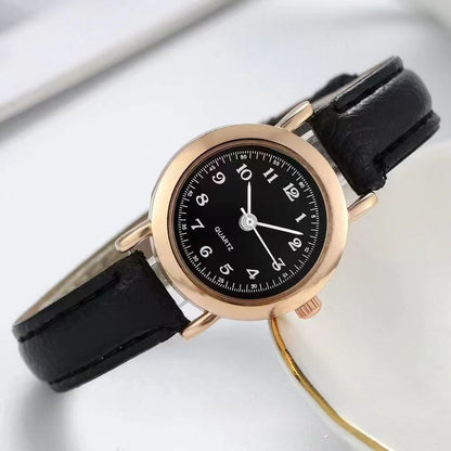 Female Petite Literary Retro Leather Timepiece