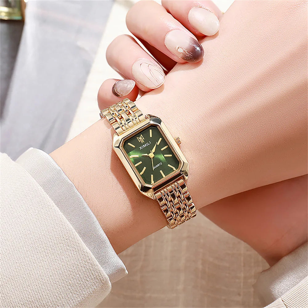 Women's Grand Quadrate Roman Metallic Watch