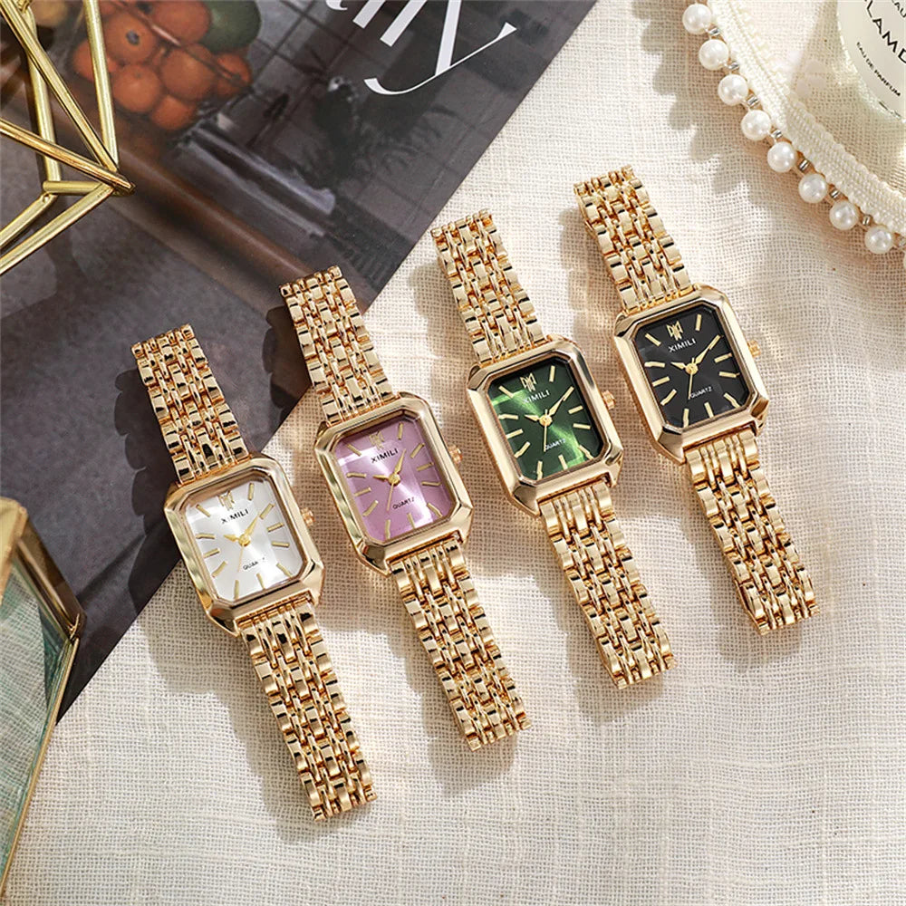 Women's Grand Quadrate Roman Metallic Watch