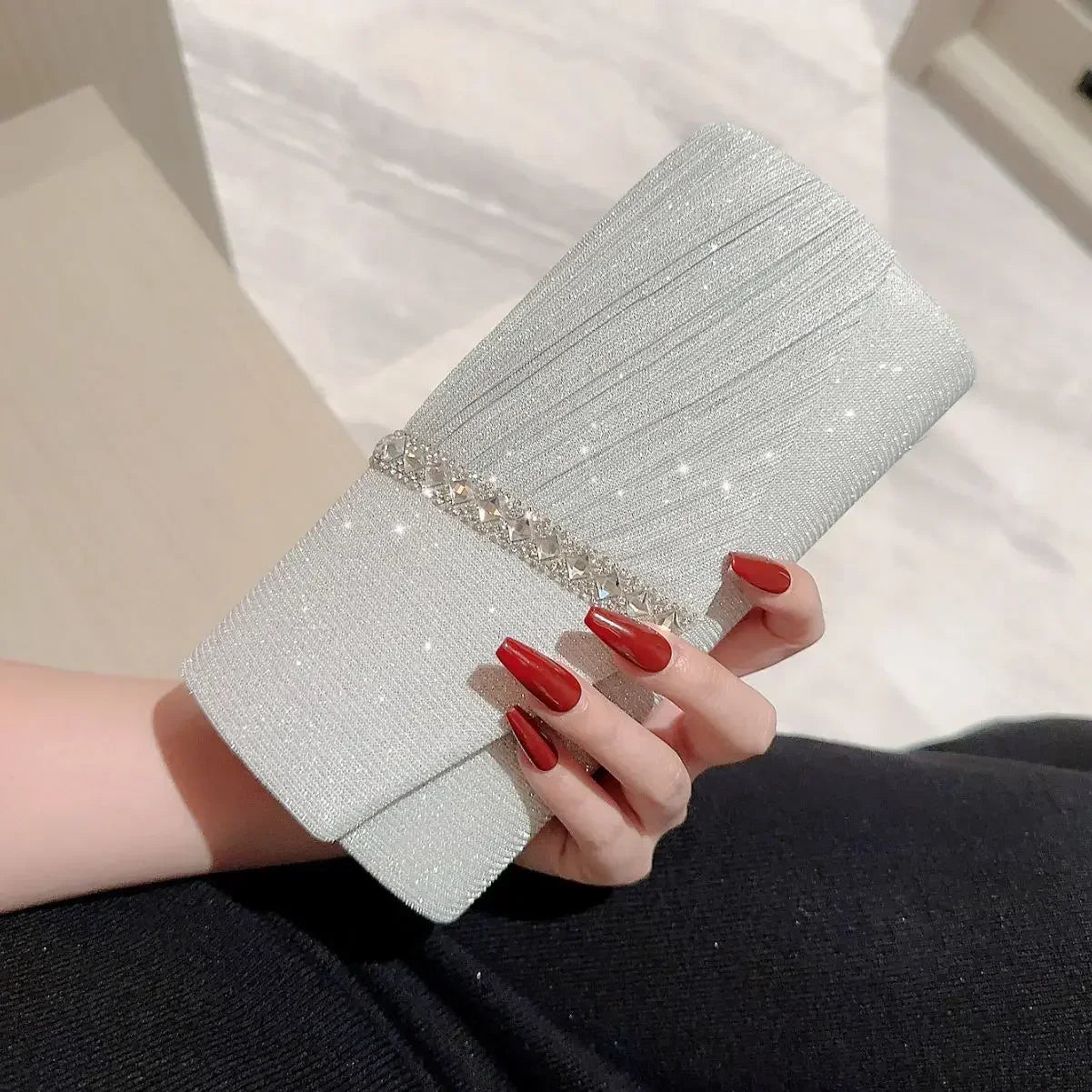 Grand Radiance Sequin Envelope Clutch