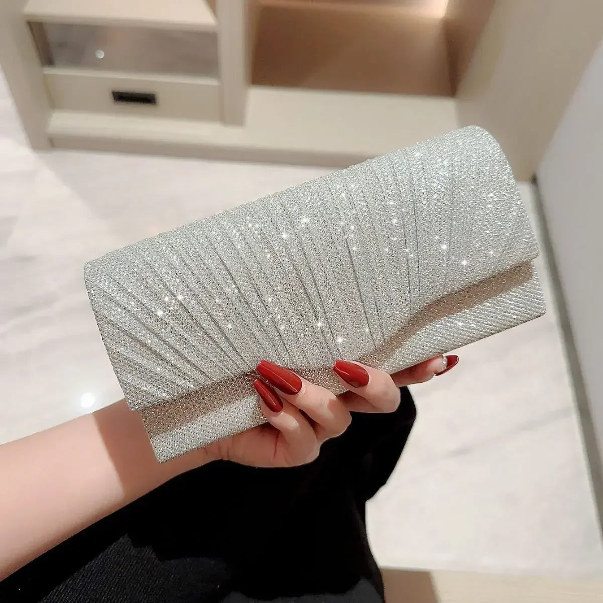 Grand Radiance Sequin Envelope Clutch