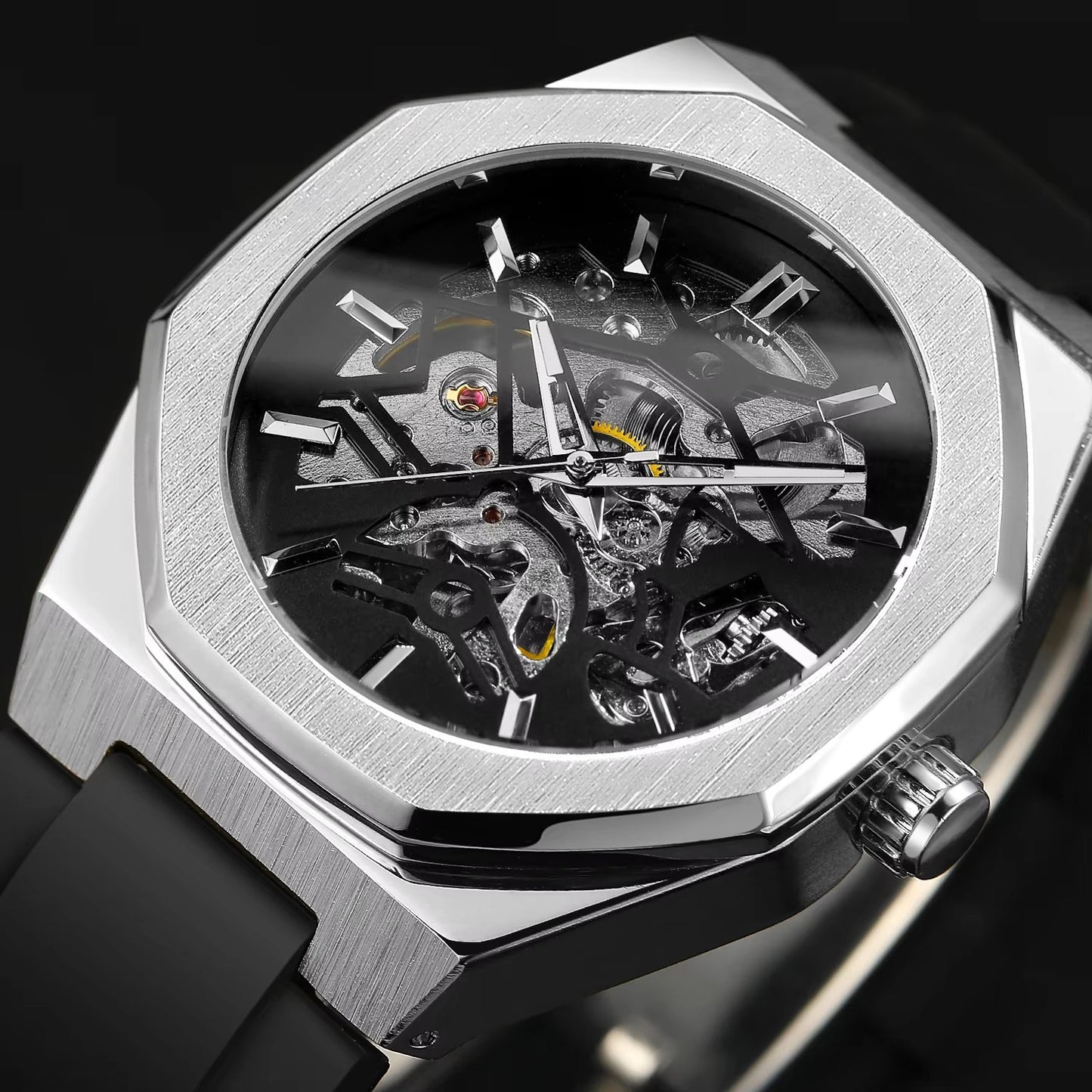 Men's Casual Hollow Skeleton Automatic Timepiece