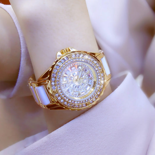 Women's Full Diamond Architectural Quartz Watch