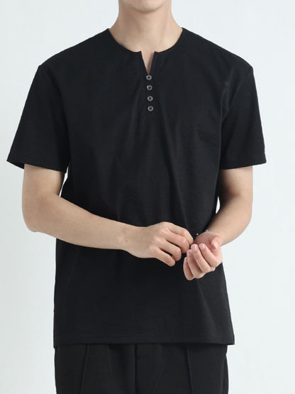 Front view of everyday cotton blend short sleeve T-shirt