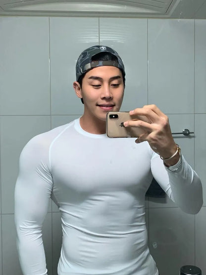Model wearing plus size breathable stretch T-shirt styled casually