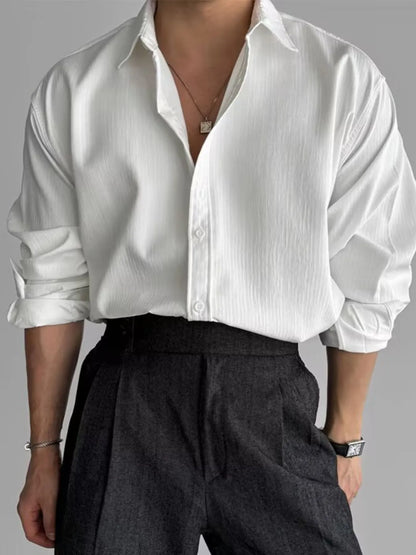Back view of long sleeve button-up shirt