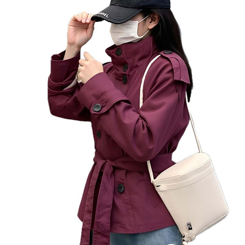 Estate Structured Double-Breasted Short Trench