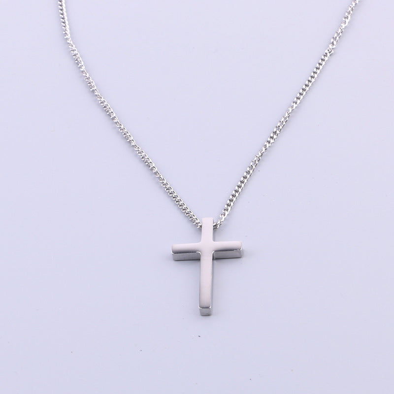 Titanium Steel Monument Cross Pendant