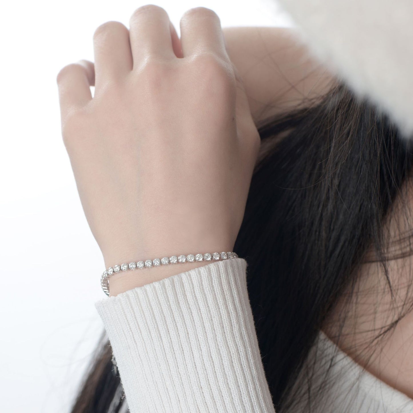 Sterling Silver Moissanite Tennis Bracelet