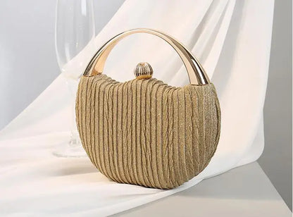 gold round clutch bag elegant luxury evening style