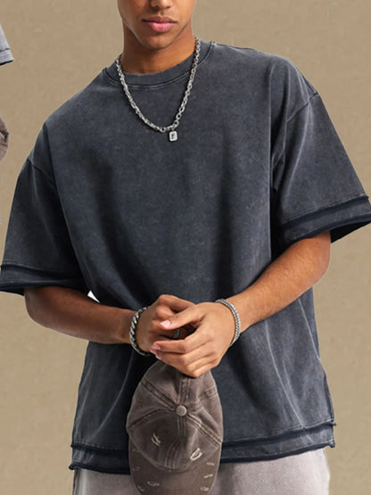 Front view of everyday cotton half sleeve round neck T-shirt