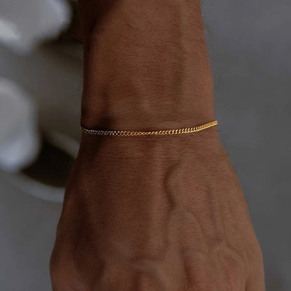 Close-up of the 2cm wide interlocking Cuban links and the high-luster finish